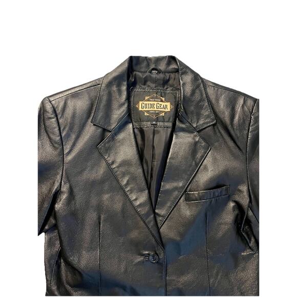 Guide Gear Leather Blazer Jacket Career Office Moto Biker Black M